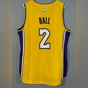 Lonzo Ball Los Angeles Lakers Home Icon Edition NBA Throwback Basketball Jersey